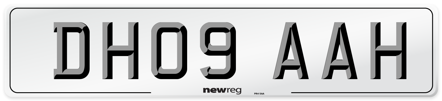 DH09 AAH Number Plate from New Reg